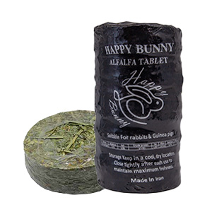 یونجه فشرده قرصی هپی بانی happy bunny طعم گوجه وزن 1 کیلوگرم ( 5*200 )