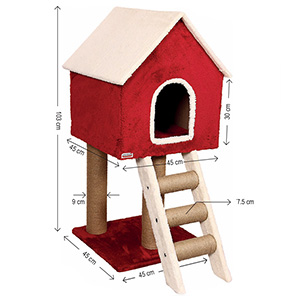 اسکرچر و جای خواب گربه کدیپک Kedipek مدل کلبه ارتفاع 103cm