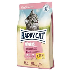 غذا خشک بچه گربه هپی کت مینکاس جونیور Happy Cat Minkas Junior طعم ماکیان وزن 10 کیلوگرم