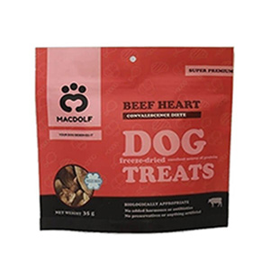 تشویقی فریزدراید سگ مکدلف macdolf beef heart freeze dried طعم دل گاو وزن 35 گرم