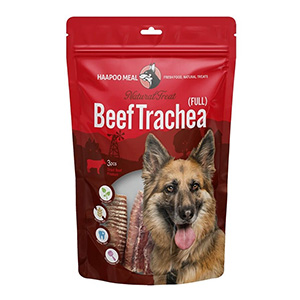 تشویقی سگ نای لوله ای گاو هاپومیل HAAPOO MEAL Beef Trachea Full بسته 3 عددی