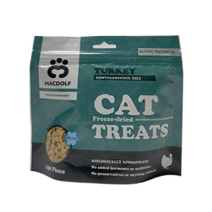 تشویقی گربه مکدلف macdolf طعم فریز دراید بوقلمون 40 گرم