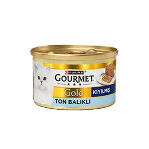 کنسرو گربه گورمت گلد Gourmet Gold طعم ماهی تن بافت کیکی وزن 85 گرم