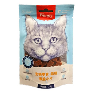 تشویقی ونپی wanpy طعم مرغ ترد مربعی وزن 25 گرم