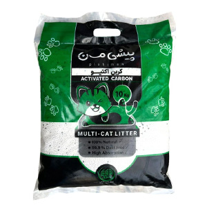 خاک گربه پیشی من Pishiman مدل گرانول کربن دار وزن 10 کیلوگرم