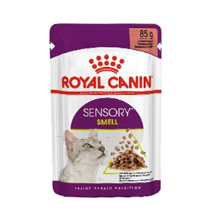 پوچ گربه حساس به بو رویال کنین سنسوری اسمل Royal Canin Sensory Smell طعم مرغ بافت تکه ای وزن 85 گرم