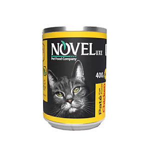 کنسرو گربه نوول novel طعم مرغ بافت فشرده وزن 400 گرم