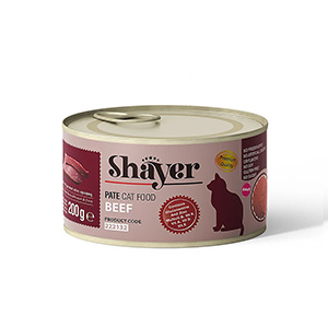 کنسرو گربه شایر shayer طعم بیف وزن 200 گرم