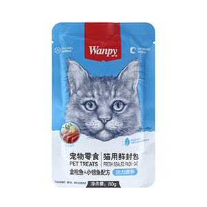 پوچ گربه ونپی wanpy طعم ماهی تن و ماهی سفید وزن 80 گرم 