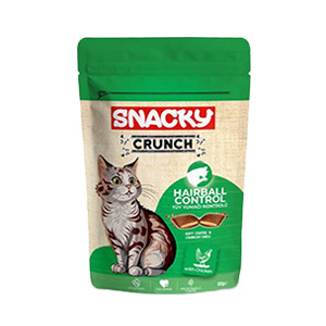 تشویقی مغزدار گربه اسنکی کرانچی دفع گلوله مویی Snacky Crunch Hairball Control طعم مرغ وزن 60 گرم