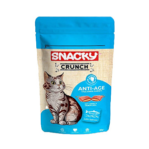 تشویقی مغزدار گربه اسنکی کرانچی ضدپیری Snacky Crunch Anti-Age طعم سالمون وزن 60 گرم