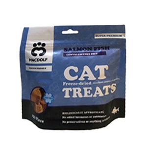 تشویقی گربه مکدلف macdolf طعم فریز دراید ماهی سالمون وزن 40 گرم