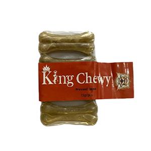 تشویقی دنتال سگ استخوان ژلاتینی قهوه ای کینگ چوی King Chewy Pressed Bone وزن 4*15 گرم