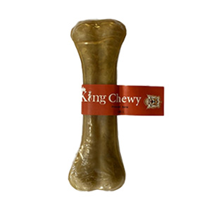 تشویقی دنتال سگ استخوان ژلاتینی قهوه ای کینگ چوی King Chewy Pressed Bone وزن 135 گرم