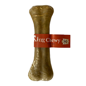 تشویقی دنتال سگ استخوان ژلاتینی قهوه ای کینگ چوی King Chewy Pressed Bone وزن 200 گرم