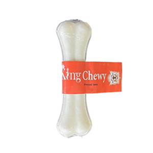 تشویقی دنتال سگ استخوان ژلاتینی سفید کینگ چوی King Chewy Pressed Bone وزن 90 گرم