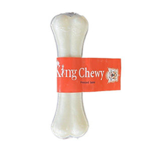 تشویقی دنتال سگ استخوان ژلاتینی سفید کینگ چوی King Chewy Pressed Bone وزن 135 گرم