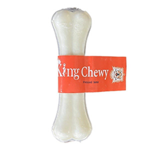 تشویقی دنتال سگ استخوان ژلاتینی سفید کینگ چوی King Chewy Pressed Bone وزن 200 گرم