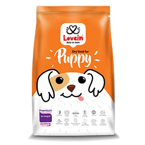 غذا خشک سگ پاپی لاوین Lovein Puppy طعم مرغ و ماهی وزن 800 گرم