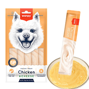 بستنی سگ و گربه ونپی wanpy chicken & cheese طعم مرغ و پنیر تعداد 1 عدد