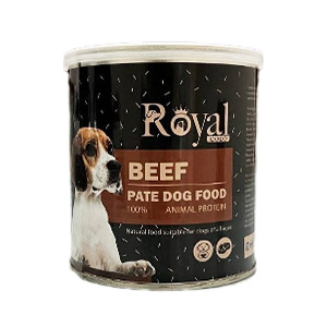کنسرو سگ رویال کوکو royal coco طعم گوشت گاو بافت پته وزن 800 گرم