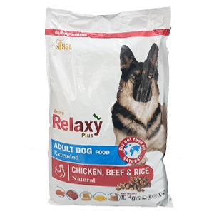 غذا خشک سگ بالغ نژاد بزرگ ریلکسی relaxy طعم مرغ و بیف وزن 10 کیلوگرم