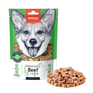 تشویقی سگ ونپی فریز دراید Wanpy Beef Liver Freeze Dried طعم جگر گاو وزن 40 گرم