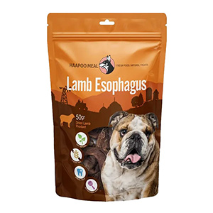 تشویقی سگ سرخ روده بره هاپومیل HAAPOO MEAL Lamb Esophagus وزن 50 گرم