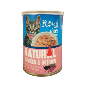 کنسرو گربه رویال کوکو royal coco natural طعم مرغ و شترمرغ بافت نچرال وزن 380 گرم