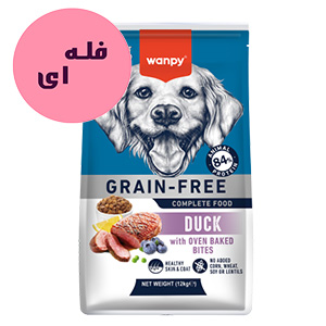 غذا خشک سگ بالغ ونپی wanpy طعم اردک فله ای وزن 100 گرم
