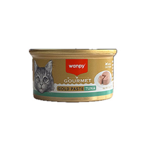 کنسرو گربه گورمت گلد ونپی wanpy gourmet gold tuna طعم ماهی تن بافت پته وزن 85 گرم
