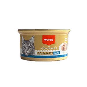 کنسرو گربه گورمت گلد ونپی wanpy gourmet gold lamb طعم بره بافت پته وزن 85 گرم