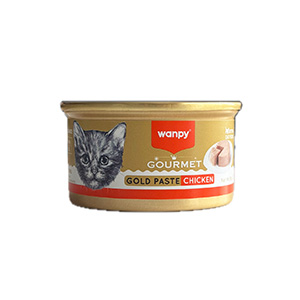 کنسرو بچه گربه گورمت گلد ونپی wanpy kitten gourmet gold chicken طعم مرغ بافت پته وزن 85 گرم