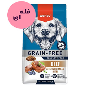 غذا خشک سگ بالغ ونپی wanpy طعم بیف فله ای وزن 100 گرم
