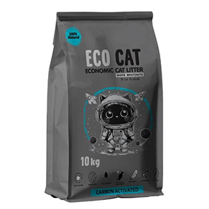 خاک گربه اکو کت Eco Cat مدل گرانول کربن دار وزن 10 کیلوگرم