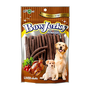 تشویقی سگ بوجرکی Bow Jerky Liver میله ای نرم طعم جگر وزن 250 گرم