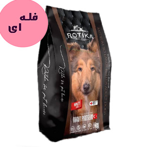 غذا خشک سگ بالغ نژاد متوسط و بزرگ روتیکا Rotika Medium To Large Adult طعم مرغ و گوشت فله ای وزن 100 گرم