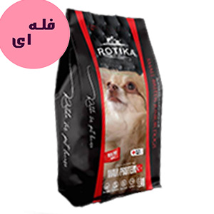 غذا خشک سگ جونیور نژاد کوچک روتیکا Rotika Small Junior طعم مرغ و گوشت فله ای وزن 100 گرم