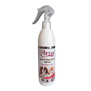 اسپری ضدانگل های خارجی سگ و گربه پرسا perssa anti parasite spray حجم 300ml