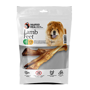 تشویقی سگ پاچه بره هاپومیل haapoomeal lamb feet S سایز S بسته 2 عددی