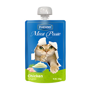 پودینگ گربه فنبی FAENBEI Chicken & Cat grass طعم مرغ و علف گربه وزن 90 گرم