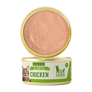 کنسرو گربه پک ان پراید pack'n pride chicken طعم مرغ بافت پته وزن 85 گرم