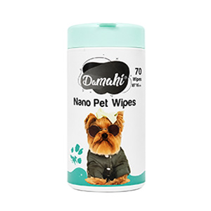 دستمال مرطوب حیوانات داماهی Damahi Nano Pet Wipes رایحه آلوئه ورا بسته 70 عددی