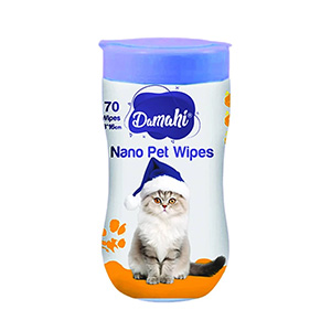 دستمال مرطوب حیوانات داماهی Damahi Nano Pet Wipes رایحه لوندر بسته 70 عددی
