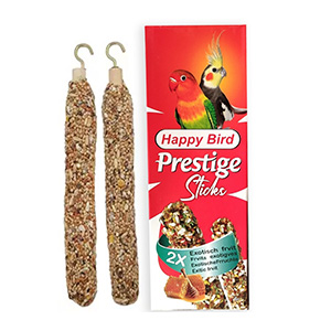 استیک دوقلو عسلی و میوه طوطی و پرندگان کوچک هپی برد happy bird وزن 60 گرم ( 30*2 )