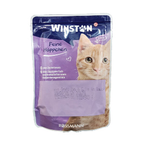 پوچ گربه وینستون winston طعم بوقلمون و اردک در سس بافت تکه ای وزن 100 گرم