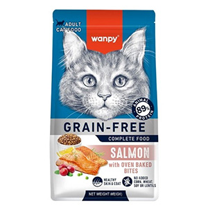 غذا خشک گربه بالغ ونپی wanpy adult salmon طعم ماهی سالمون وزن 1.5 کیلوگرم