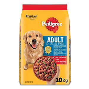 غذا خشک سگ بالغ پدیگری طعم گوشت گاو و سبزیجات Pedigree Adult Beef & Vegetables وزن 10 کیلوگرم