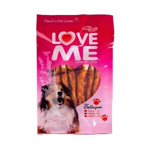 تشویقی سگ لاومی love me دور پیچ مرغ بافت نرم وزن 60 گرم