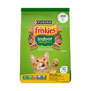 غذا خشک گربه فریسکیز friskies ایندور وزن 1 کیلوگرم